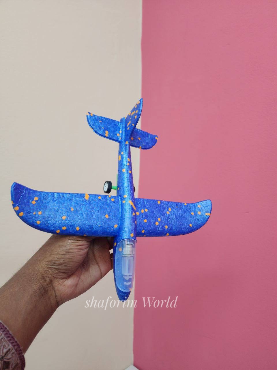 Foam AirPlane with LED Lights Launched from a Gun